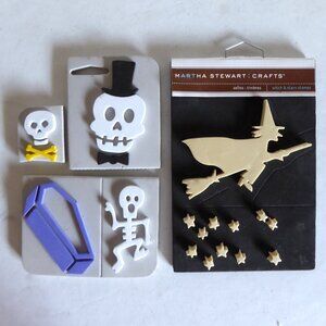 NEW MARTHA STEWART HALLOWEEN FOAM STAMP LOT WITCH SKELETON COFFIN
